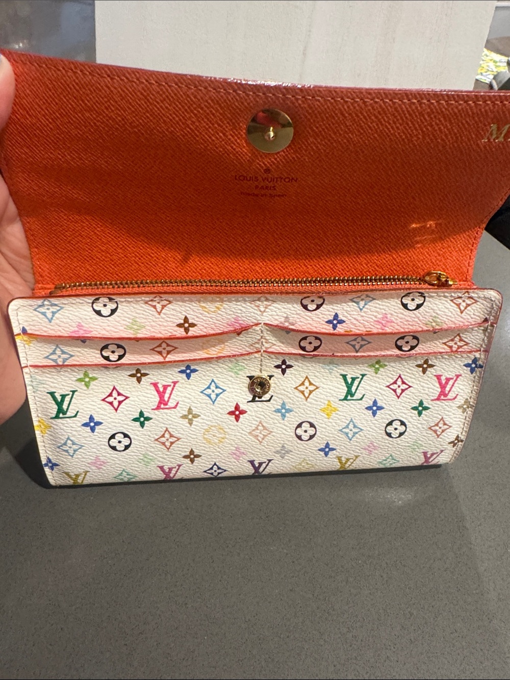 Louis Vuitton Authentic Monogram Takashi Murakami Multicolor Monogram Wallet. - Picture 8 of 15